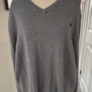 American Eagle Outfitters Gray V-Neck Sweater